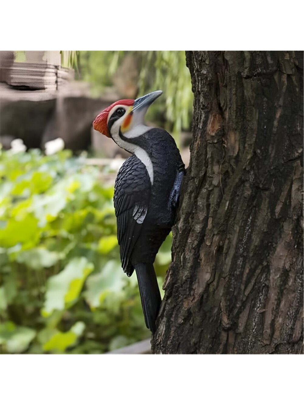Simulated woodpecker sculpture outdoor resin bird statue, hanging tropical bird